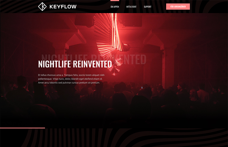 Keyflow – skärmbild av hero