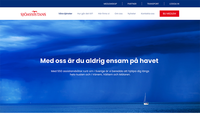 Sjöassistans – skärmbild av hero