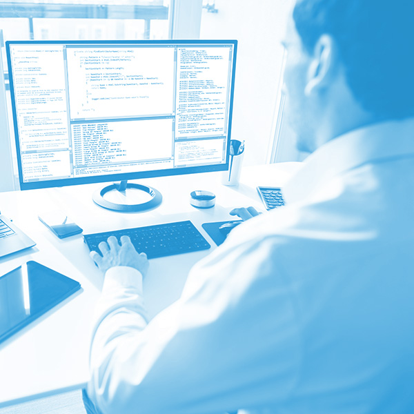 Programmerare som utvecklar webbapplikation